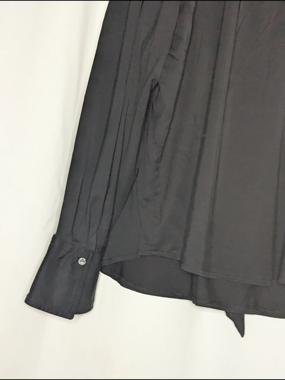 LOFT Black Tie-Neck Blouse